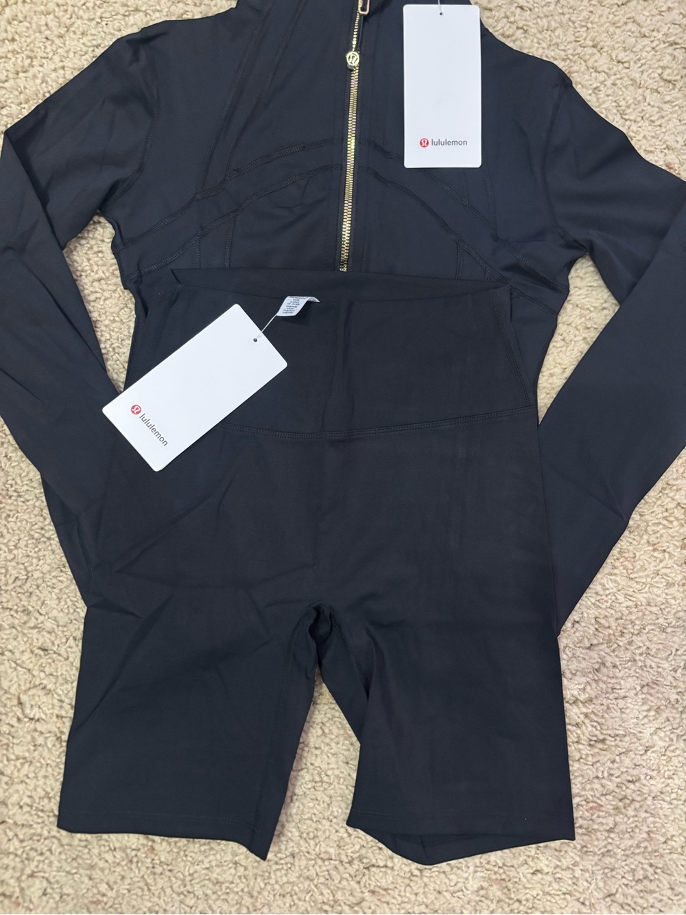 Lululemon Cropped Nulu Jacket & Short Set (Black) - Picture 3 of 3